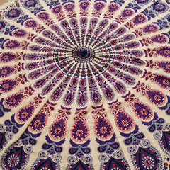 Small Mandala Roundie Cotton Art (130cm) - Peacock Purples product image 3