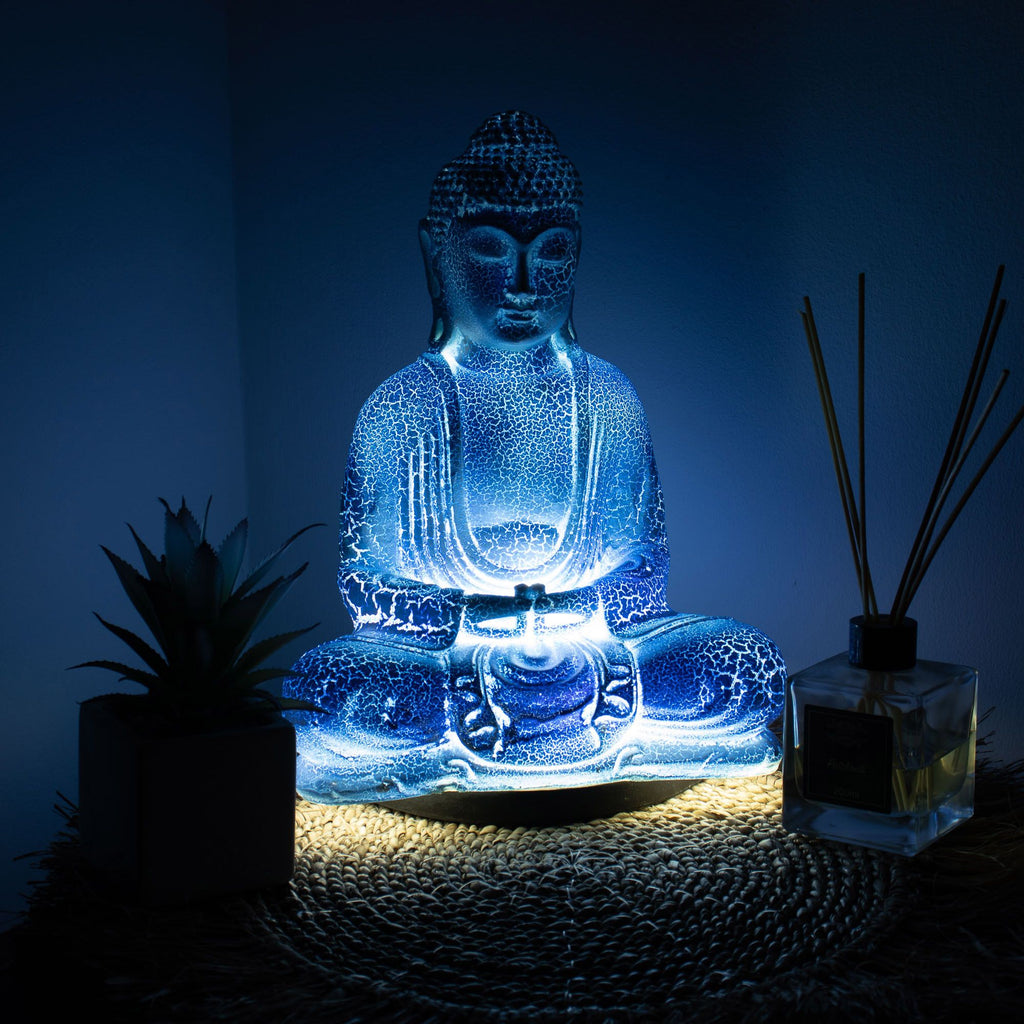 Meditation Buddha Lamp Sky Blue - Oval Stand product image 3