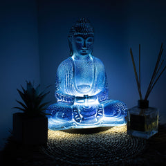 Meditation Buddha Lamp Sky Blue - Oval Stand product image 3