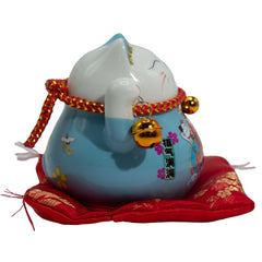Ceramic Money Cat Moving Hand - Blue on Cushion product image 2