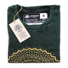 Nomad Sari Stonewashed Cotton T-Shirt – Mandala – Green – Small product image 3