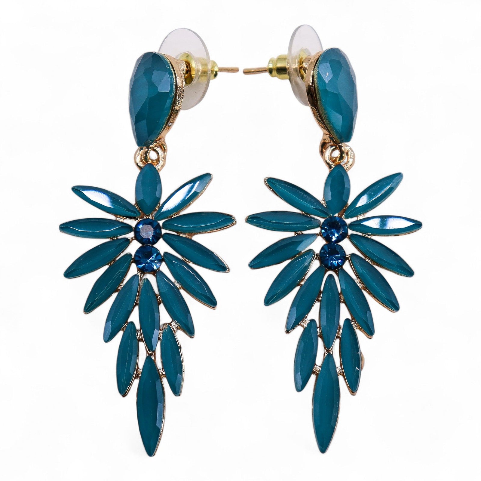 Teal Green - Vintage Glass - Long Drop - Earrings product image