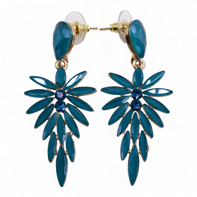 Teal Green - Vintage Glass - Long Drop - Earrings product image