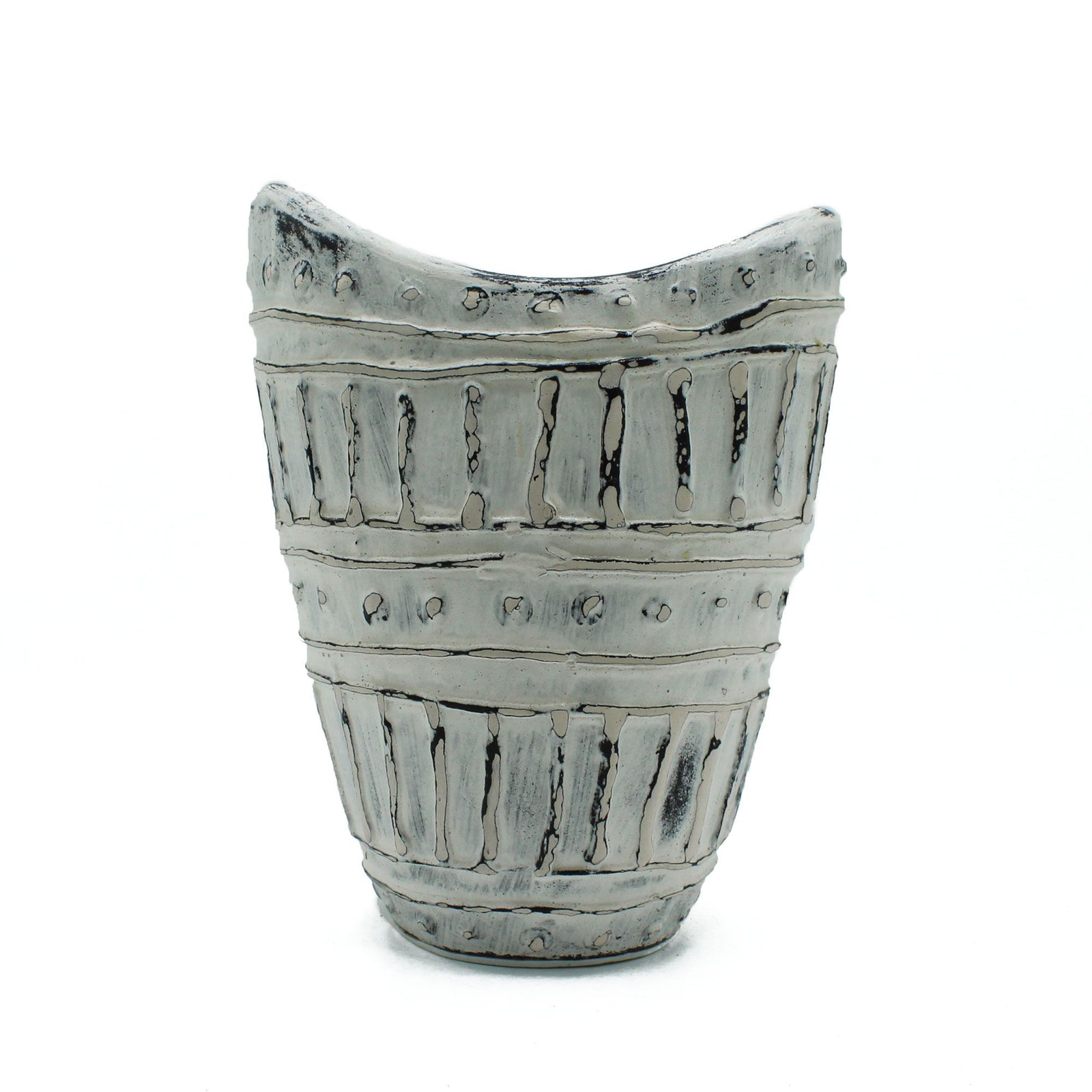 Wide Neck Shaped Vase - Cream 22cm product image