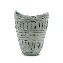 Wide Neck Shaped Vase - Cream 22cm product image