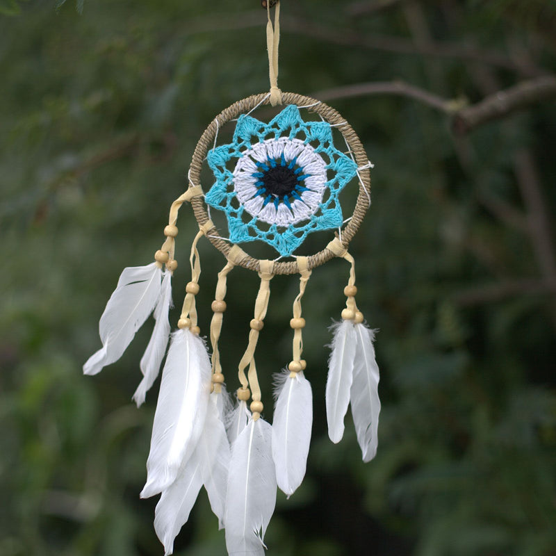 Pastel Blue Macramé Dream Catcher 12cm (asst colours) product image