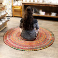 Round Jute and Recycled Cotton Rug - 150 cm product image