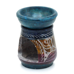 Small Coloured Soapstone Oil Burner 8cm - Flower product image 2