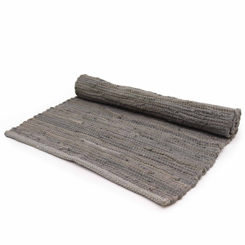 Large Indian Handloom Cotton Rug - Chacoal product image