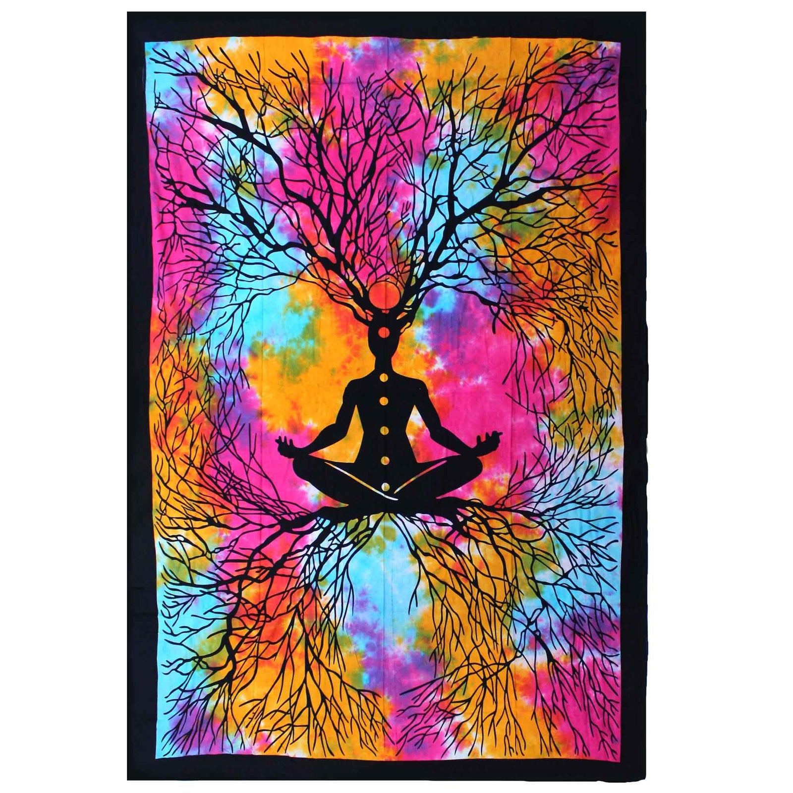 Single Cotton Bedspread + Wall Hanging - Yoga Tree product image