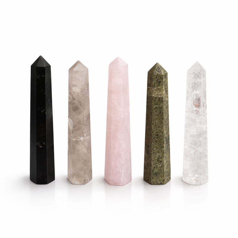 Gemstone Six Face Obelisk Point approx 11cm - Rose Quartz product image