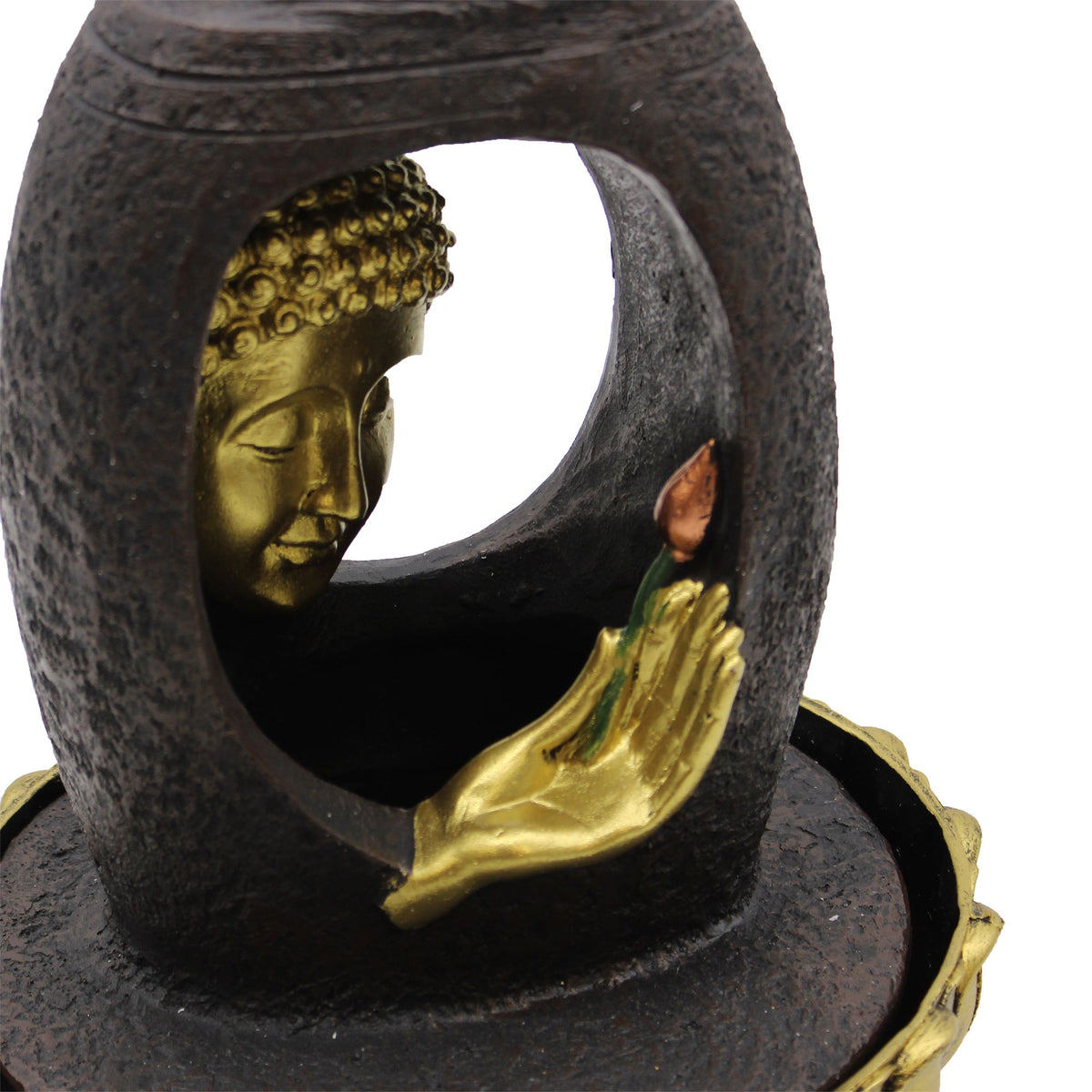 Tabletop Water Feature - 30cm - Golden Buddha & Vitarka Mudra product image 3