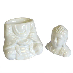Sitting Buddha Oil Burner - White product image 2