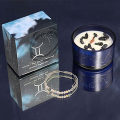 Zodiac Crystal Candle with Gemstone Bracelet - Gemini product image 6