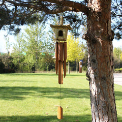 Square Seagrass Bird Box with Chimes 49x15cm product image 2