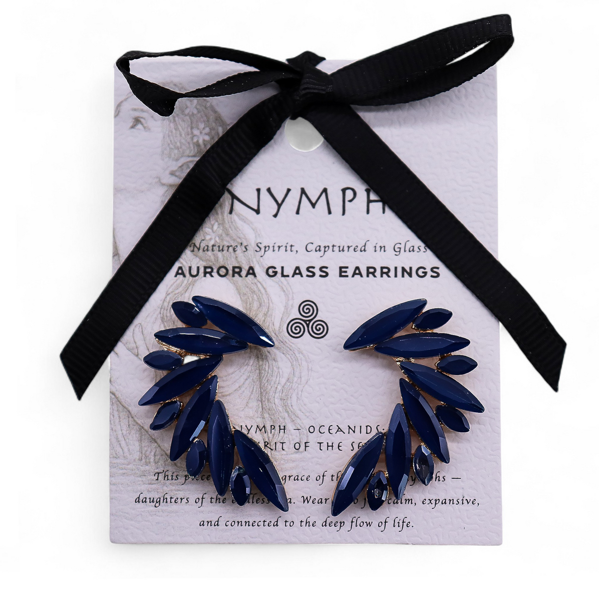 Royal Blue - Vintage Glass - Angel Wings - Earrings product image 3