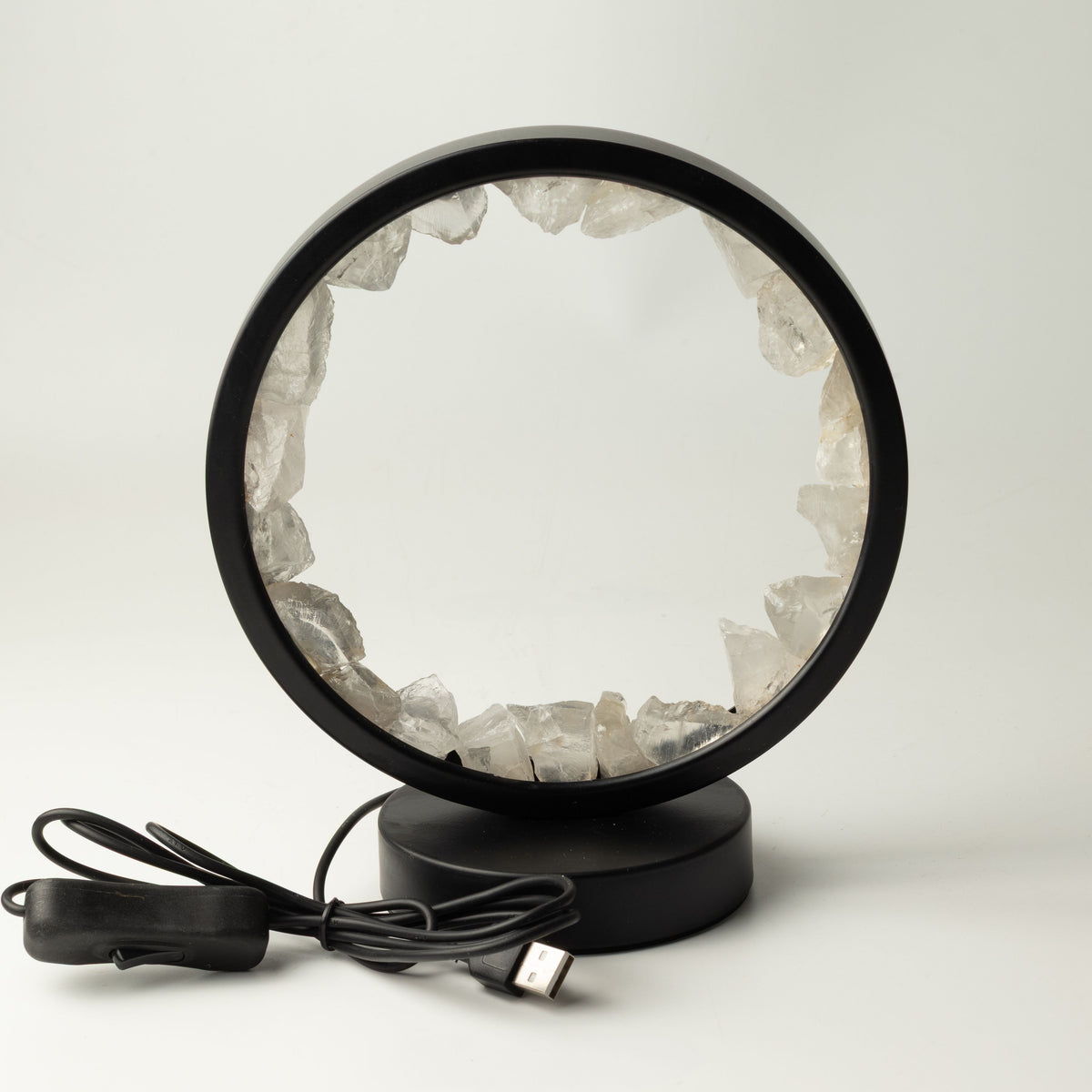 Gemstone Halo Lamp - Zen Mind - Clear Quartz – product view 3
