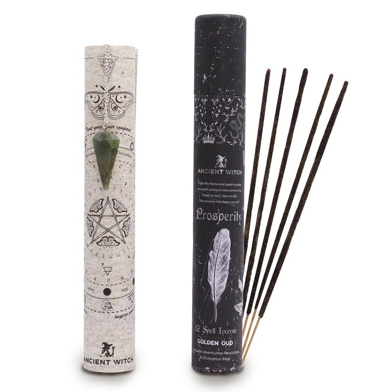 Ancient Witch Spell Incense - Prosperity - Aventurine Pendulum product image
