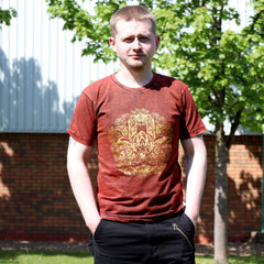 Nomad Sari Stonewashed Cotton T-Shirt – Hamsa – Maroon – Small product image 2