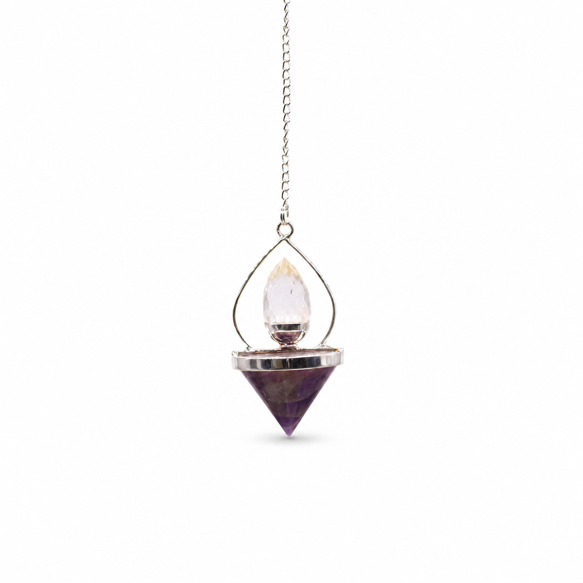Gemstone Lantern of Life Pendulum - Amethyst & Rock Quartz product image 2