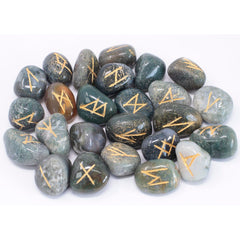 Runes Stone Set in Pouch - Moss Agate product image 2