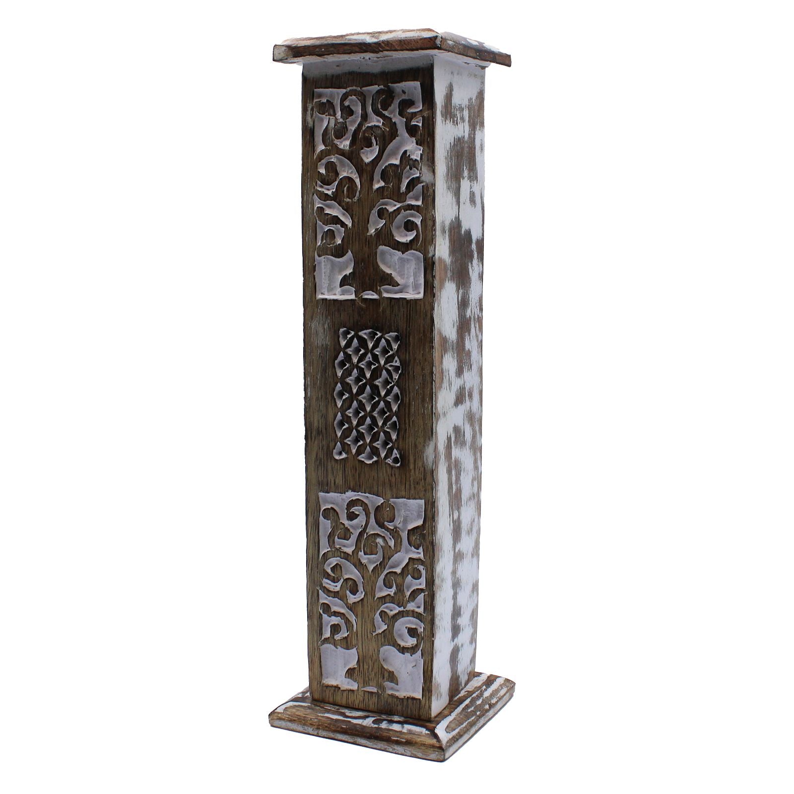 White Washed Incense Holder - Smoke Tower product image