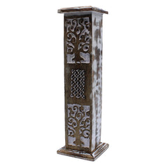 White Washed Incense Holder - Smoke Tower product image
