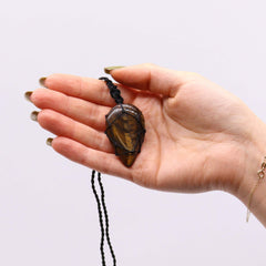 Laced Gemstone Teardrop Pendant - Tigereye product image 3