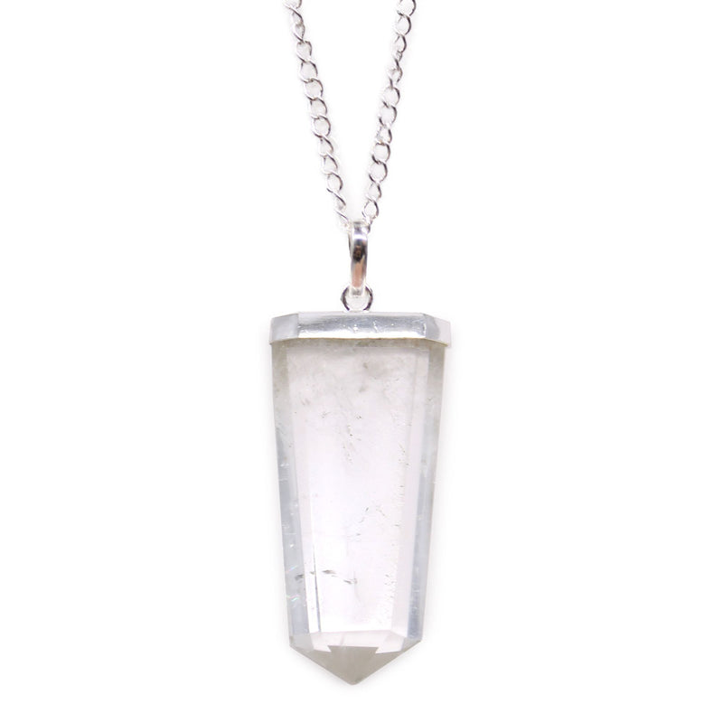Gemstone Flat Pencil Pendant - Rock Quartz product image