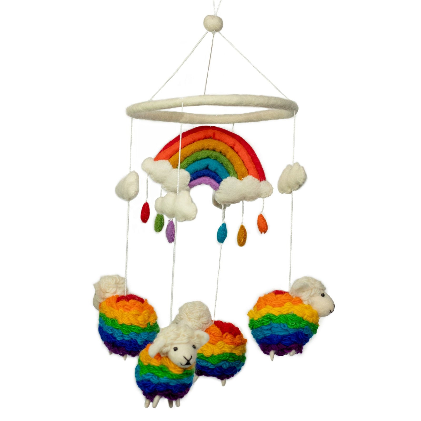 Handmade Felt Mobile - Rainbow Sheep product image