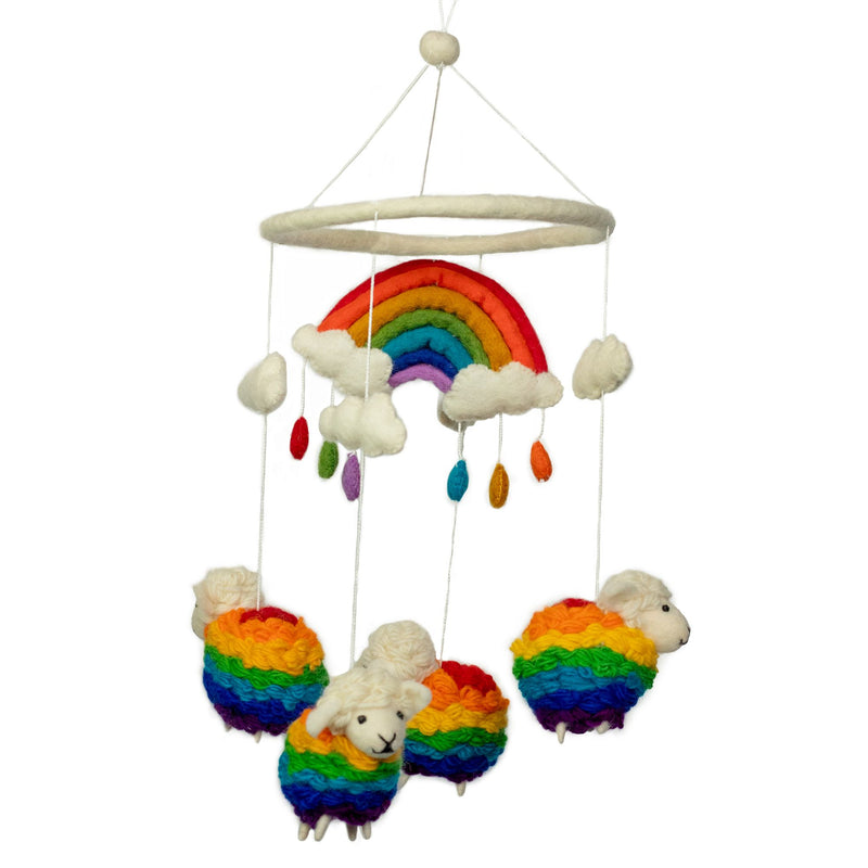 Handmade Felt Mobile - Rainbow Sheep product image