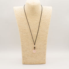 Cord Necklace Gemstone Pendant - Rose Quartz Heart product image 2