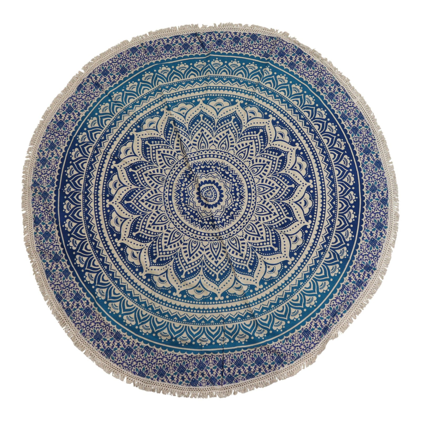 Small Mandala Roundie Cotton Art (130cm) - Classic Blue product image