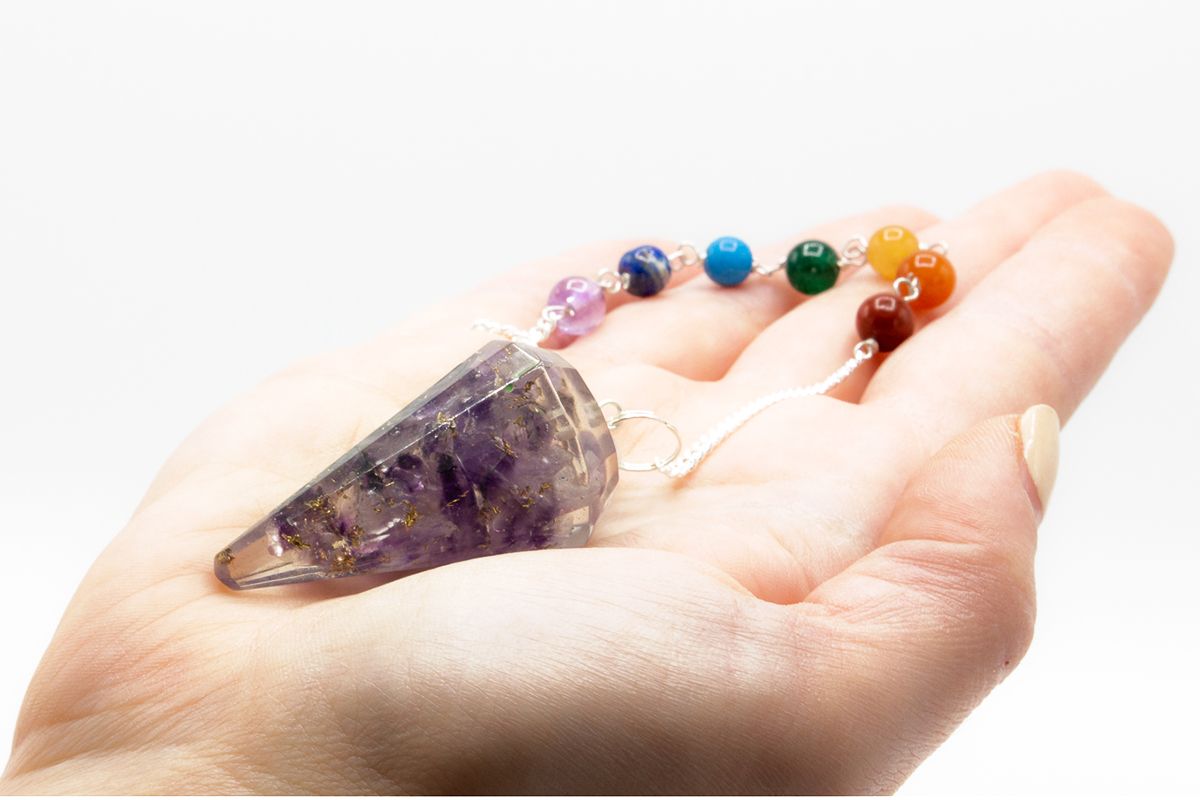 Orgonite Power Chakra Pendulum - Amethyst product image