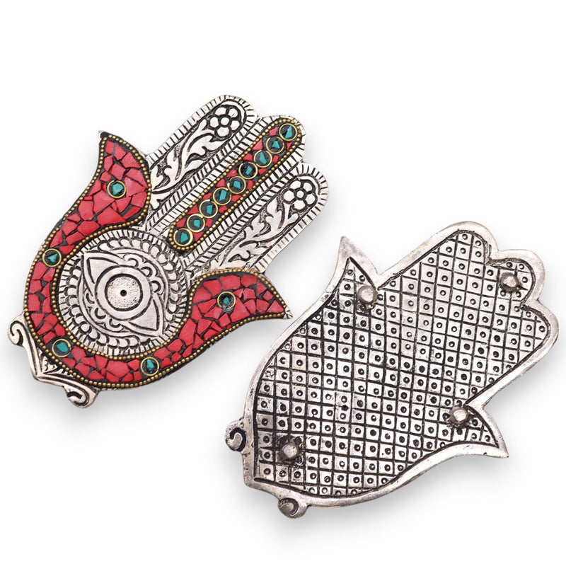 Red & Green Small Hamsa Incense Holder product image