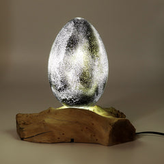 DriftGlow Lamp Crackle Lava Egg Shade - Grey product image 3