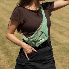 Cotton Hemp Style Belt (or Fanny) Bag - Sage