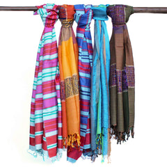 Lrg Indian Boho Scarves - 28x72cm - Random Blues product image