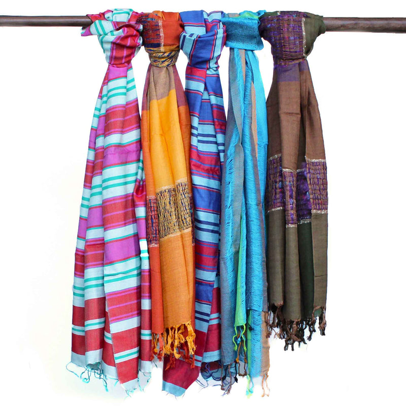 Lrg Indian Boho Scarves - 28x72cm - Random Blues product image