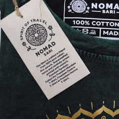 Nomad Sari Stonewashed Cotton T-Shirt - Mandala - Green - Medium product image 4