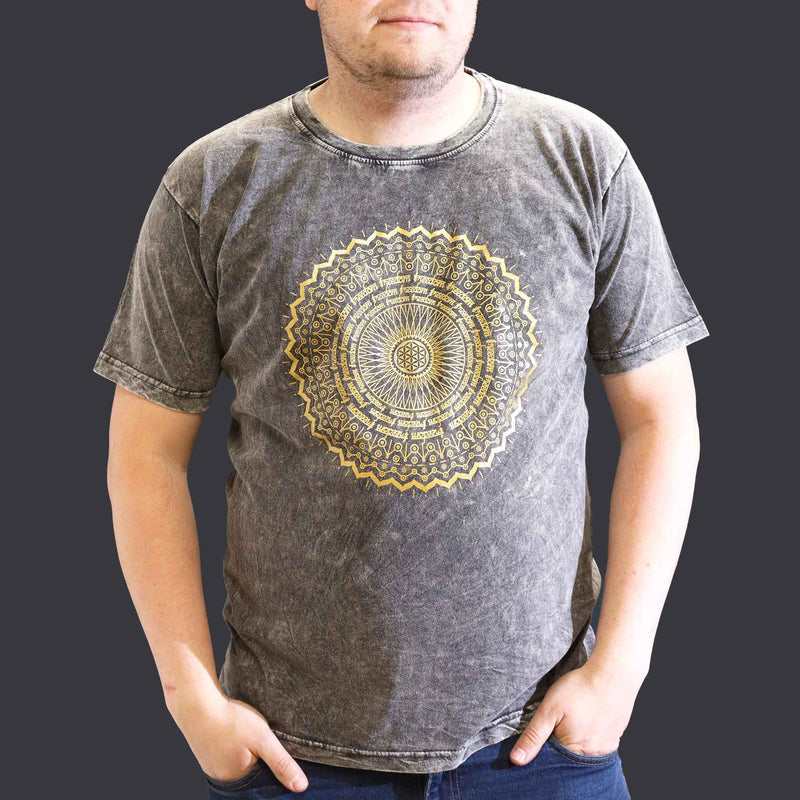 Nomad Sari Stonewashed Cotton T-Shirt – Mandala – Dark Grey – XL product image