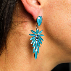 Teal Green - Vintage Glass - Long Drop - Earrings product image 2