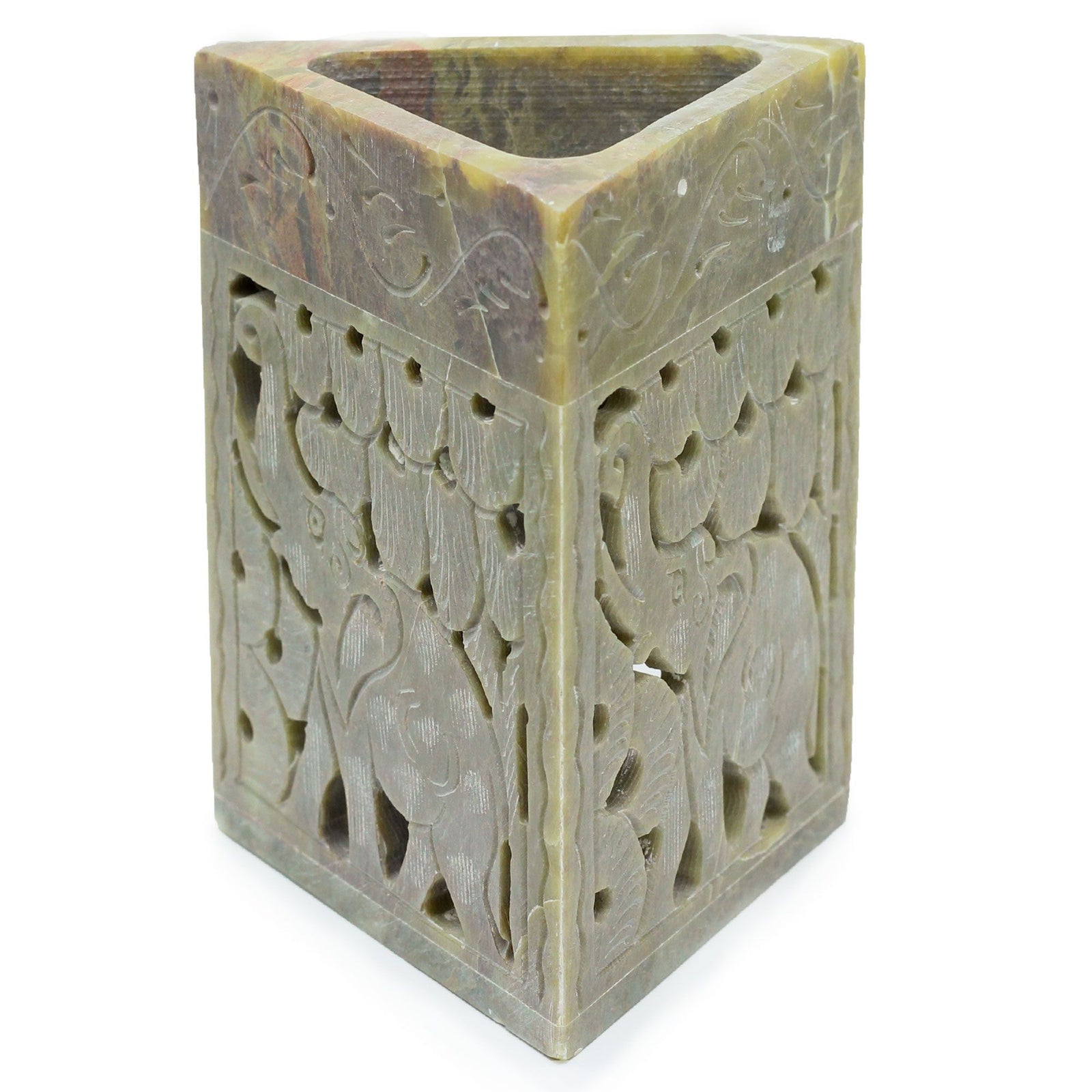 Triangle Soapstone Oil Burner 11x9cm - Elephant product image