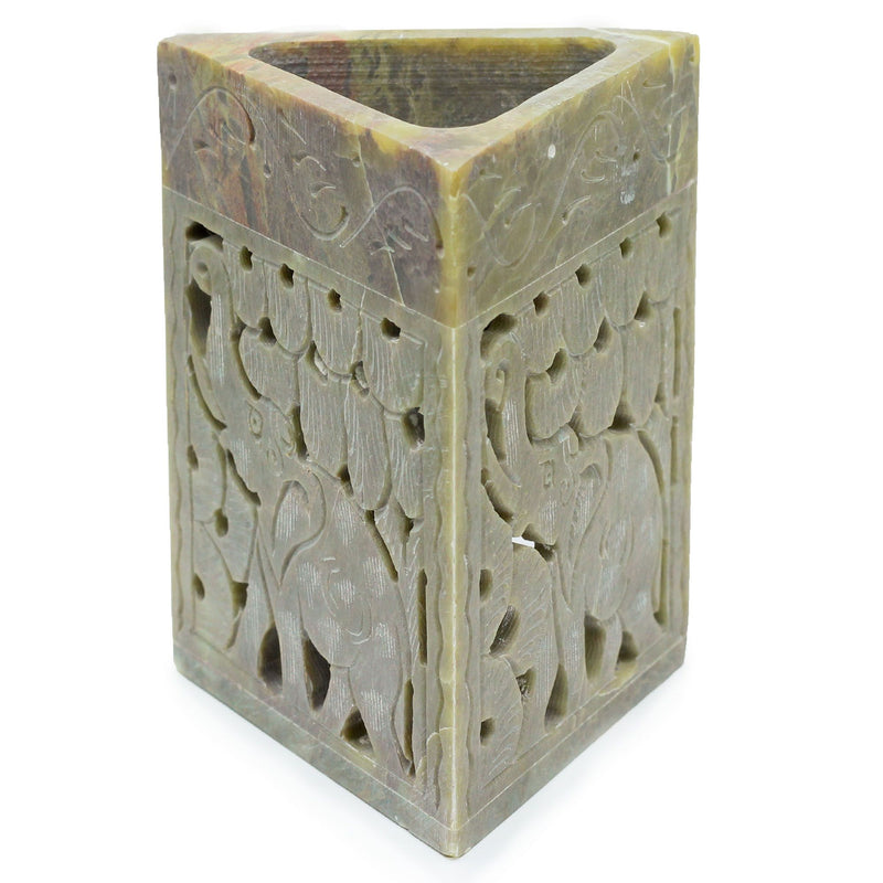Triangle Soapstone Oil Burner 11x9cm - Elephant product image