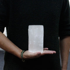 Selenite Cylinder Candle Holder - 15 cm product image 2