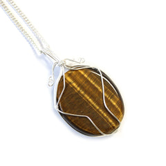 Swirl Wrapped Gemstone Necklace - Tiger Eye product image 2