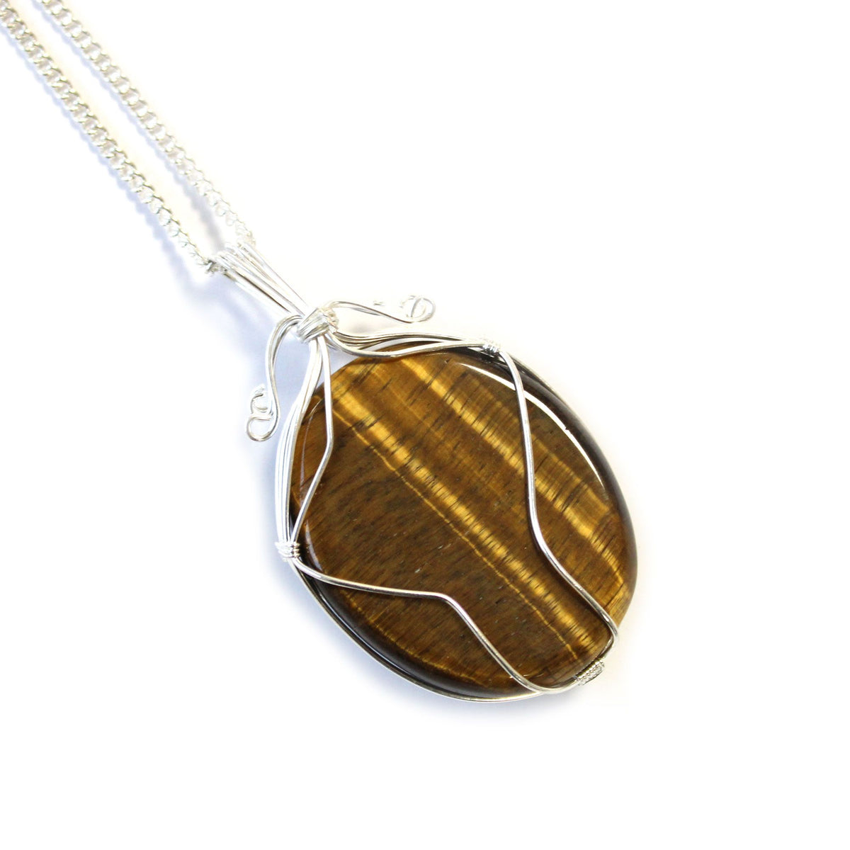 Swirl Wrapped Gemstone Necklace - Tiger Eye product image 2
