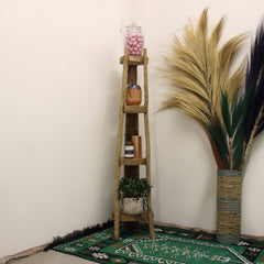 Natural Teak Corner Unit 4 Shelves - 135cm high product image 2