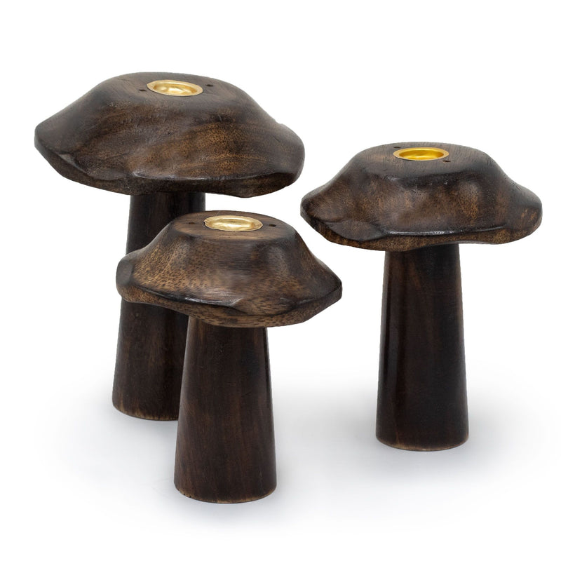 Set of 3 Flat Incense Cone Mushrooms (13cm 12cm 11cm) product image