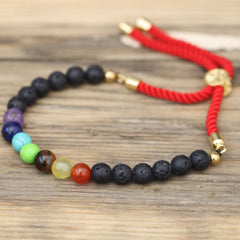 18K Gold Plated Gemstone Royal String Bracelet - Lava Stone Chakra product image 2